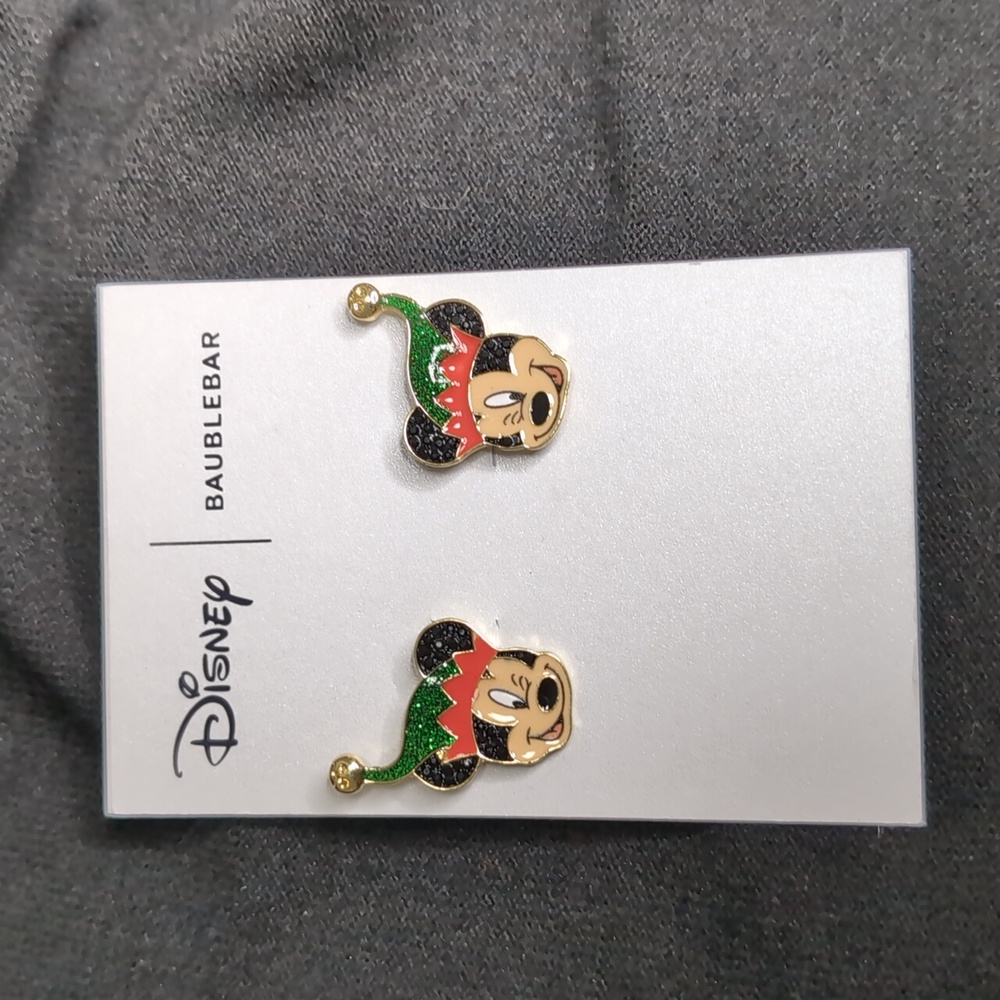 NEW ..Disney X Baublebar Holiday Minnie Earrings